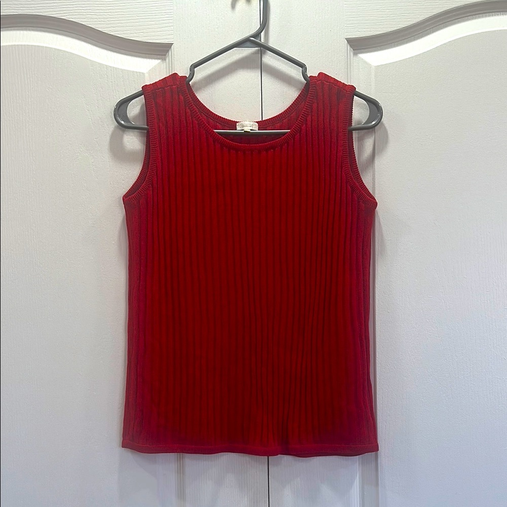 Red Sleeveless Ribbed Top
